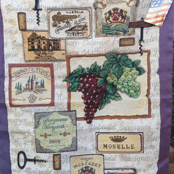 Vineyard Wine Theme wall Tapestry Made in USA New - Picture 2 of 8